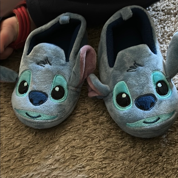 Disney Plush Blue and Pink Cartoon Slippers - Picture 1 of 4